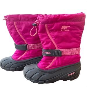 Sorel Big Kids Size 4 Flurry Boots Blooming Pink Winter Snow Waterproof Thermal